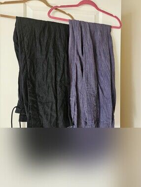 2 Pairs ATHLETA RETREAT LINEN WIDE LEG PANTS SMALL TALL
